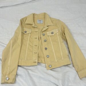Old Navy Kids Denim Jacket, pastel yellow size L (10-12)